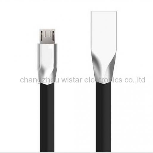 wistar SC-9-01 Rhombus Micro usb cable in metal shell