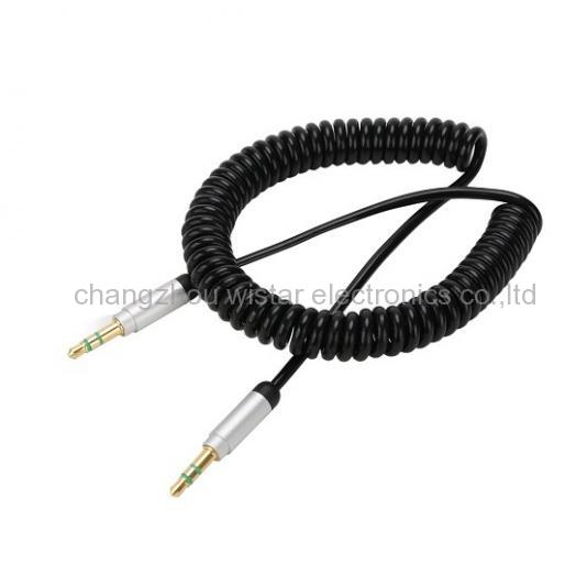 WISTAR AU-506 Coiled AUX Cable 3.5mm Audio Cable Plug Spring Aux Stereo Extension Cord