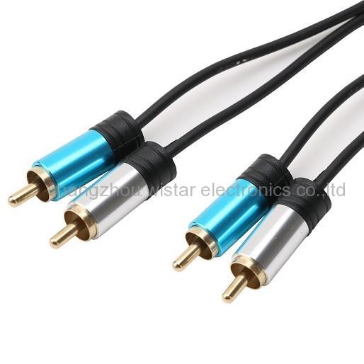 Wistar RC-01 2RCA Male to 2RCA Male Stereo Audio Cable For HDTV DVD VCD Amplifier PS3