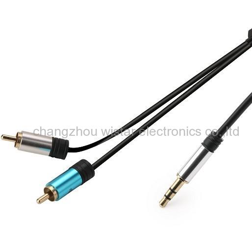 Wistar RC-02 3.5mm Male to 2RCA Male Aux Cable Gold Plated L R Plug Audio Cable Cord
