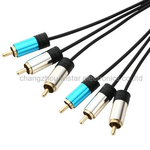 Wistar RC-03 3RCA 3 RCA Male M/M Stereo Audio Video DVD HDTV AV Cable Copper Cord