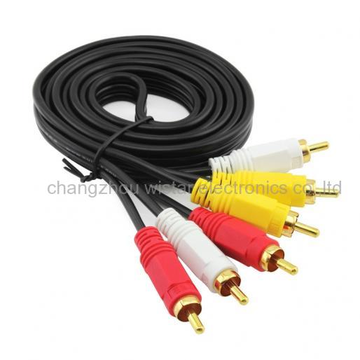 Wistar RC-04 3RCA 3 RCA Male M/M Stereo Audio Video DVD HDTV AV Cable