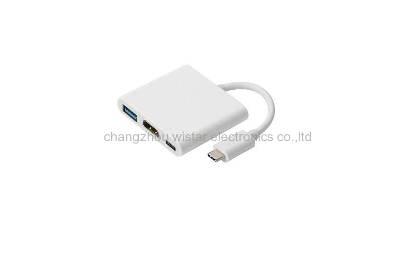 WISTAR YUSBC-NT01 USB Type -c male to network 1000M/s+3*usb3.0 female adaptor