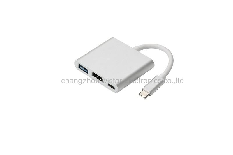 Wistar TCA-04 Type C USB 3.1 Hub USB-C to USB 3.0/ VGA/ Type C HDMI Female Adapter