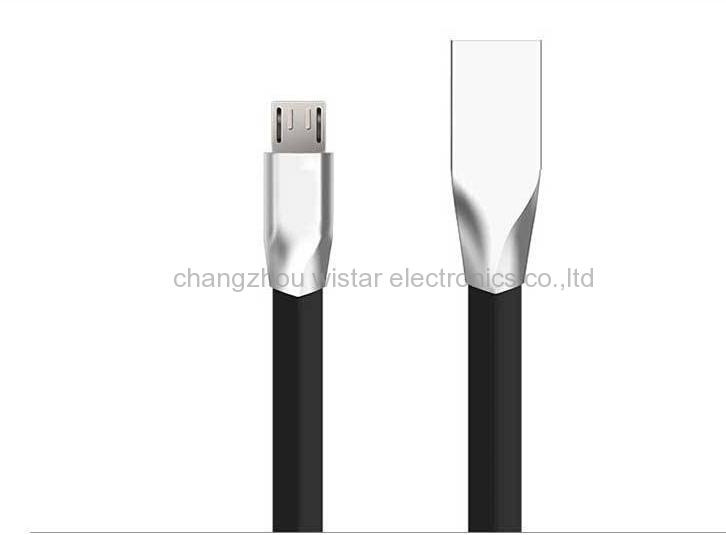 wistar SC-9-01 Rhombus Micro usb cable in metal shell