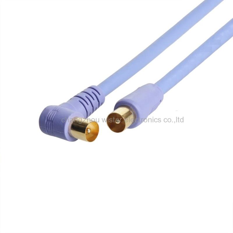 Wistar VD-08  9.5mm 90Degrees Male to F type Male Coaxial TV cable