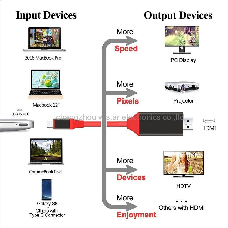 Wistar NAA-02 Type C To HDMI HDTV AV TV Cable Adapter