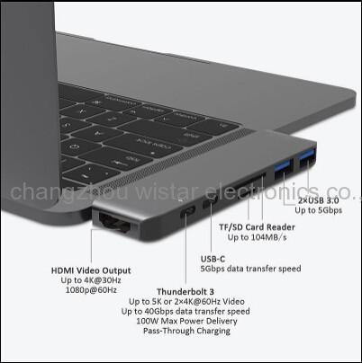 Wistar MA-01 7 in 1 usb c hub for macbook