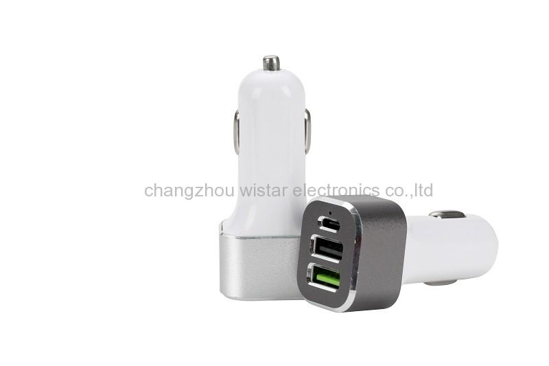 Wistar CC-1-05 USB C PD + Quick Charge QC3.0 car charger