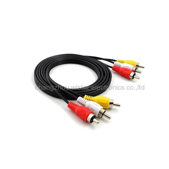 Wistar RC-04 3RCA 3 RCA Male M/M Stereo Audio Video DVD HDTV AV Cable