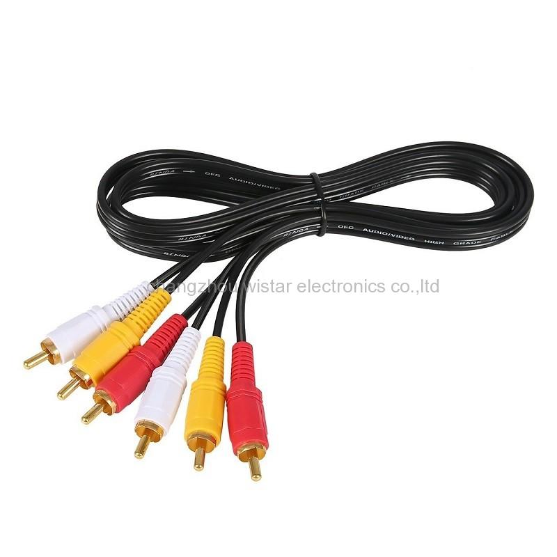 Wistar VD-02 AV 3RCA to 3RCA Extension Cable - Male to Male